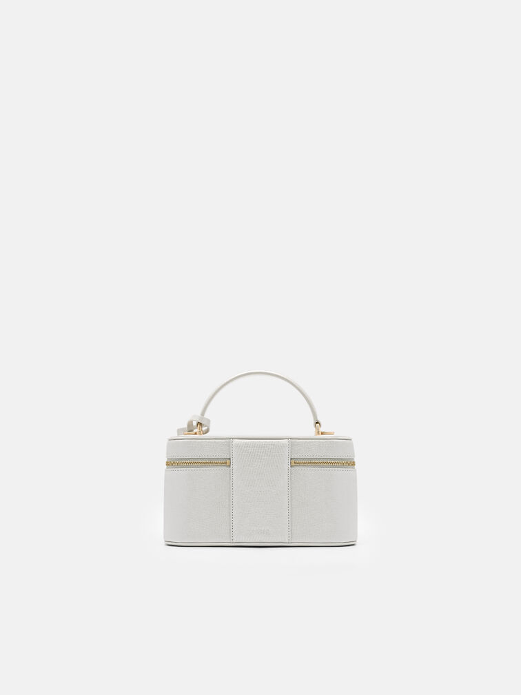 Ari Leather Shoulder Bag, Silver