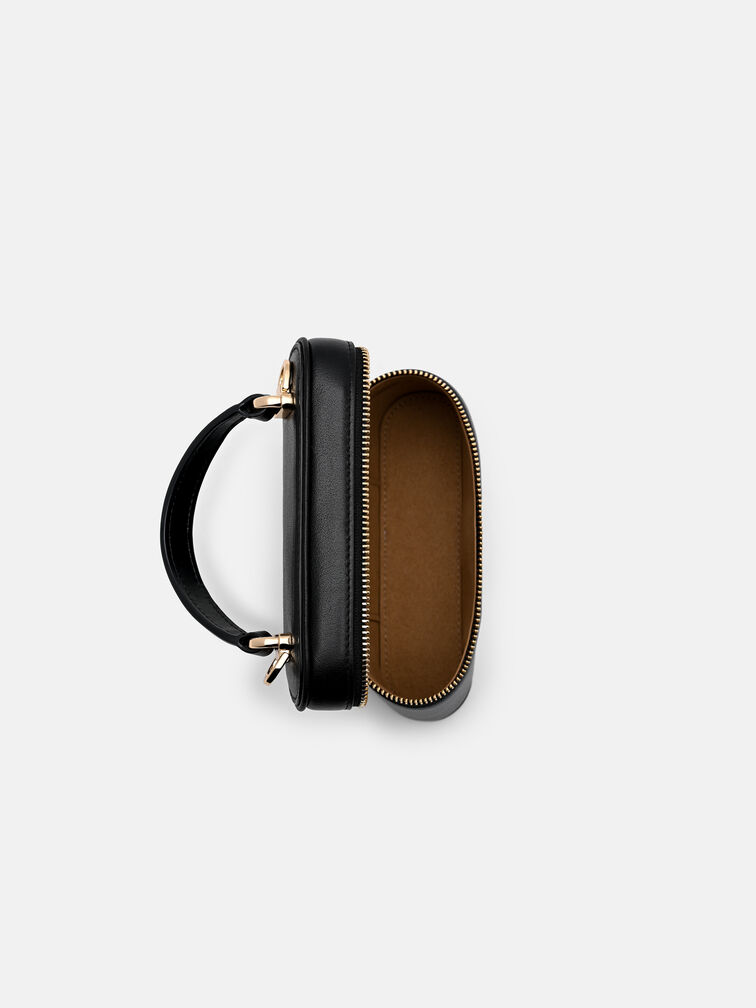Ari Leather Vanity Case, Black
