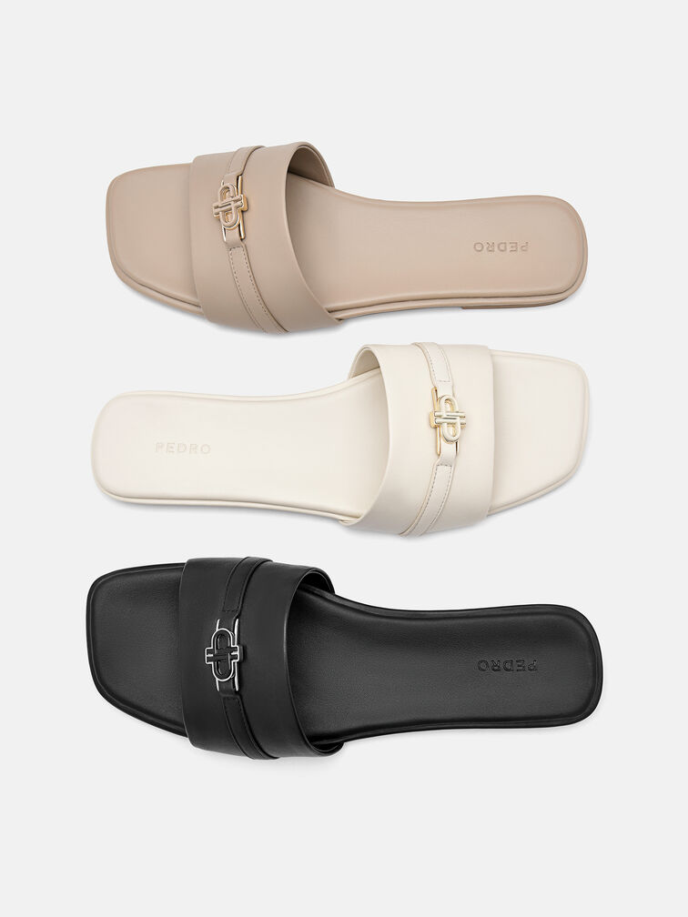 Leather Sandals, Taupe