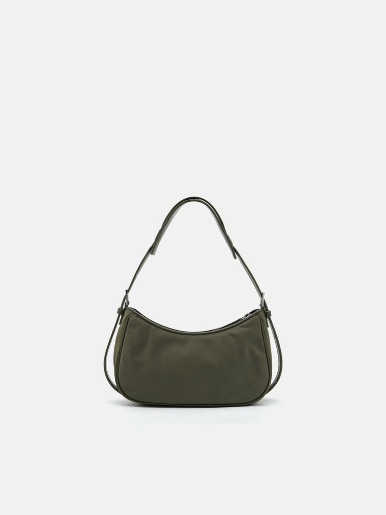 Helix Buckle Shoulder Bag, Olive