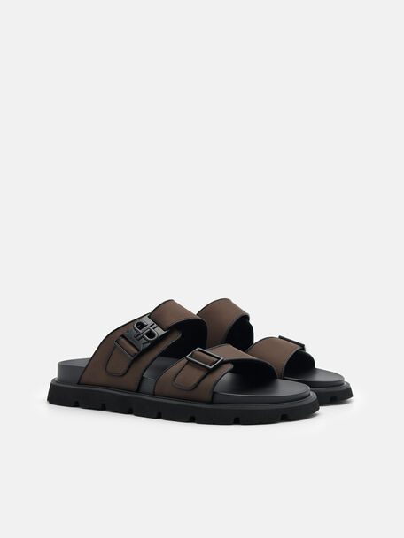 Slide Sandals, Dark Brown