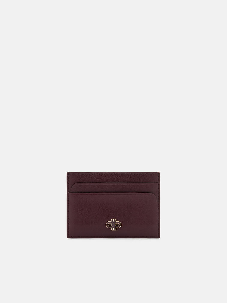 Leather Card Holder, Wine