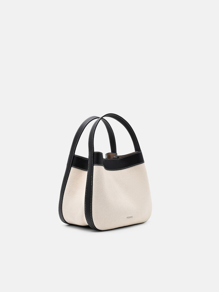 Dana Canvas Bucket Bag, Black Canvas