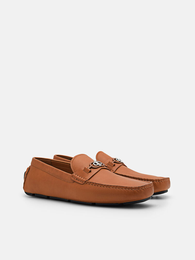 Leather Driving Shoes, Camel