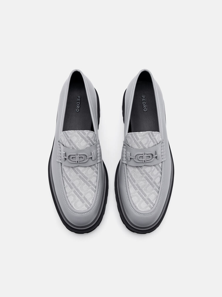 Leather Loafers, Grey