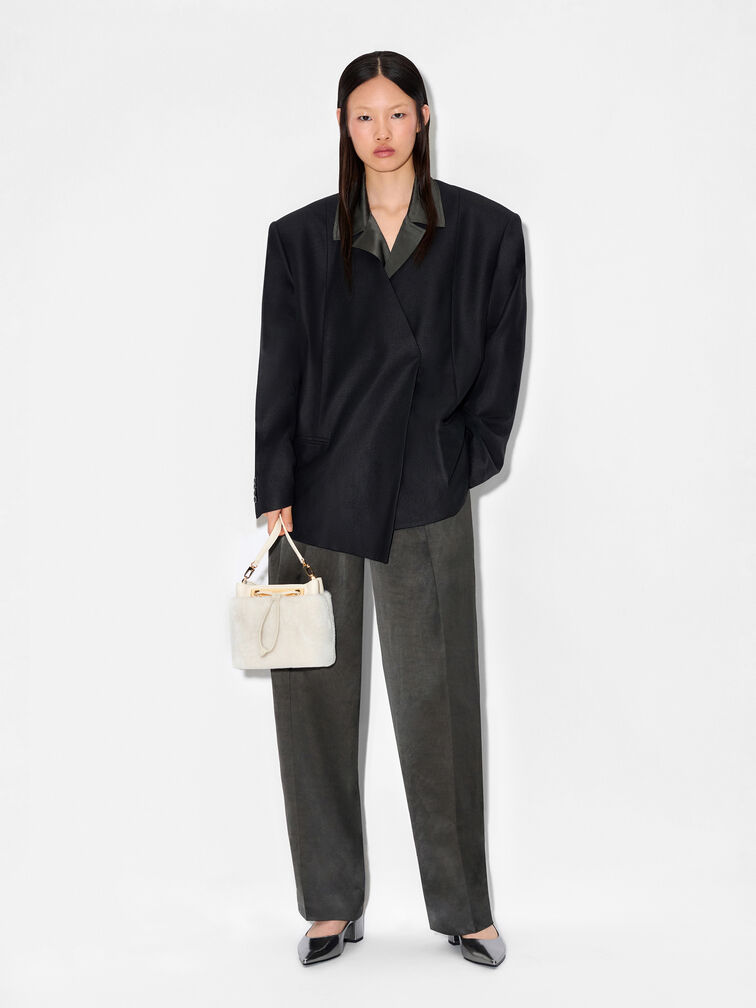 Panelled Bucket Bag, Chalk