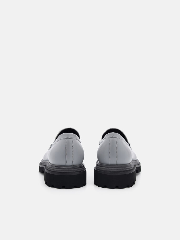 Leather Loafers, Grey