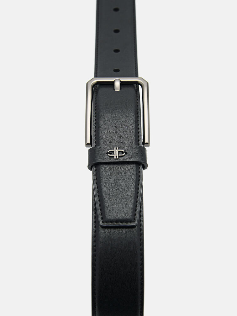 Leather Pin Belt, Black