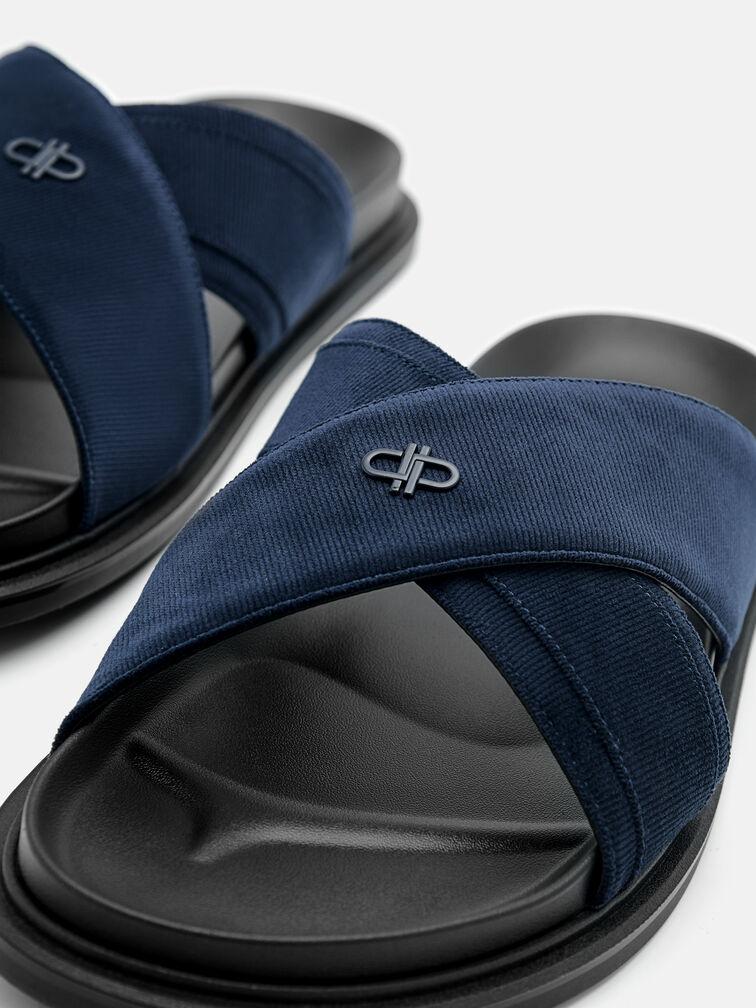 Cross Sandals, Navy