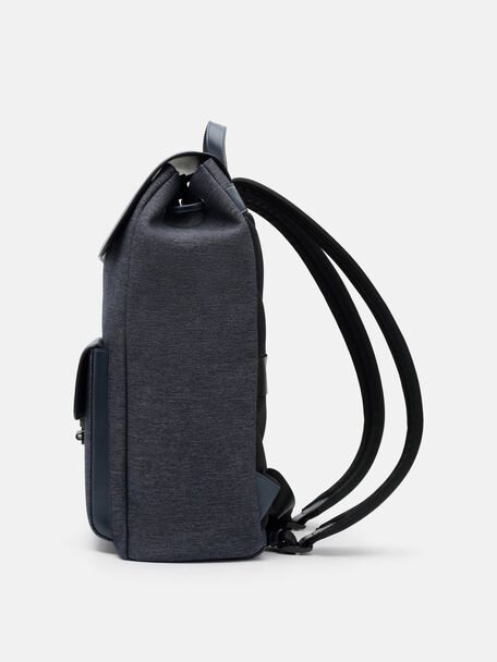 Tex Leather Backpack, Navy Fabric