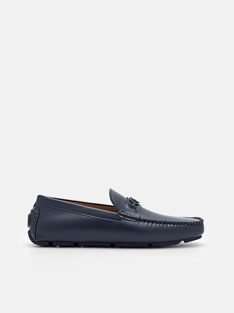 Leather Driving Shoes, Navy