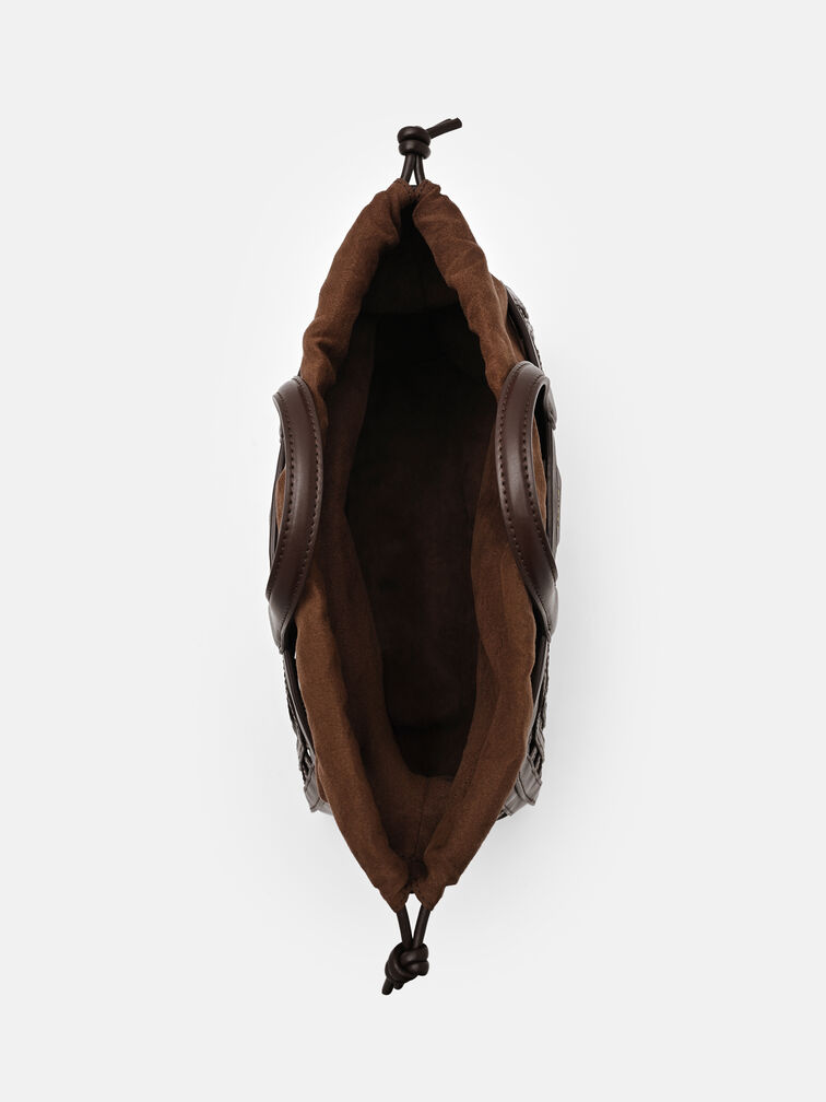 Orion Woven Tote Bag, Dark Brown