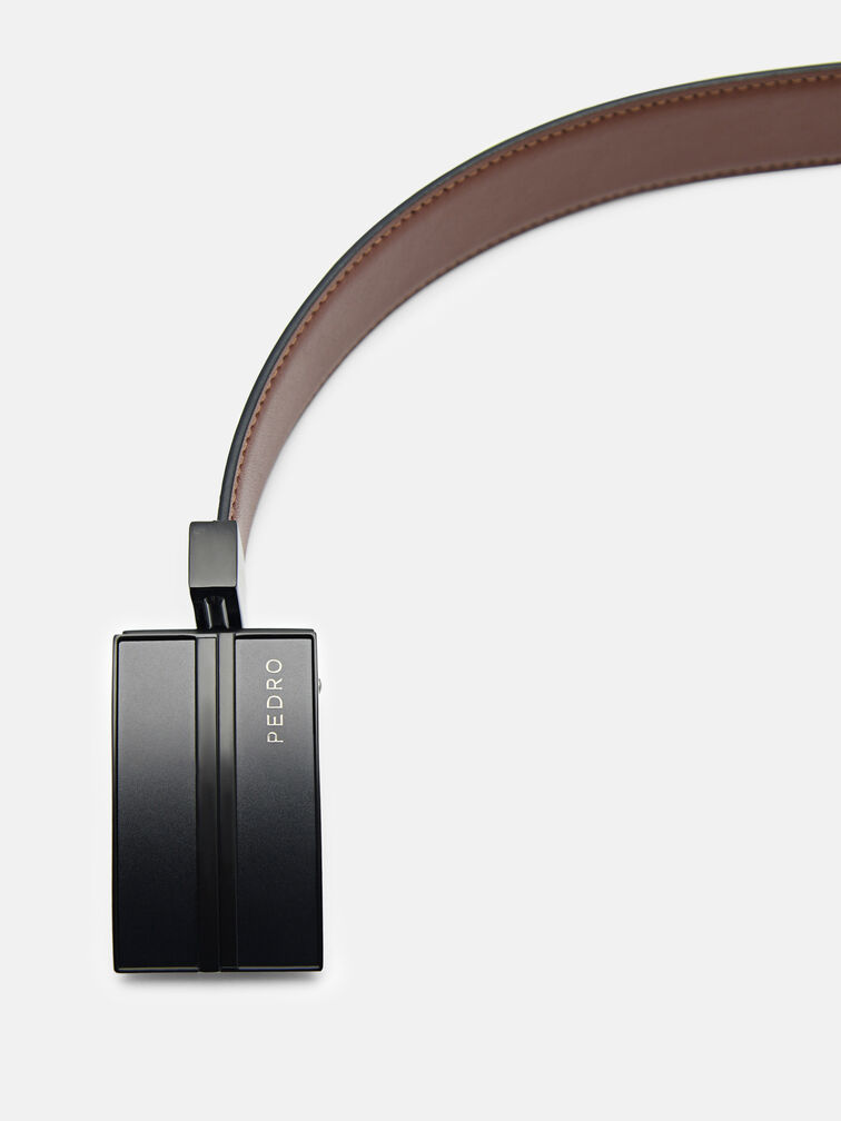 Leather Reversible Tang Belt, Brown
