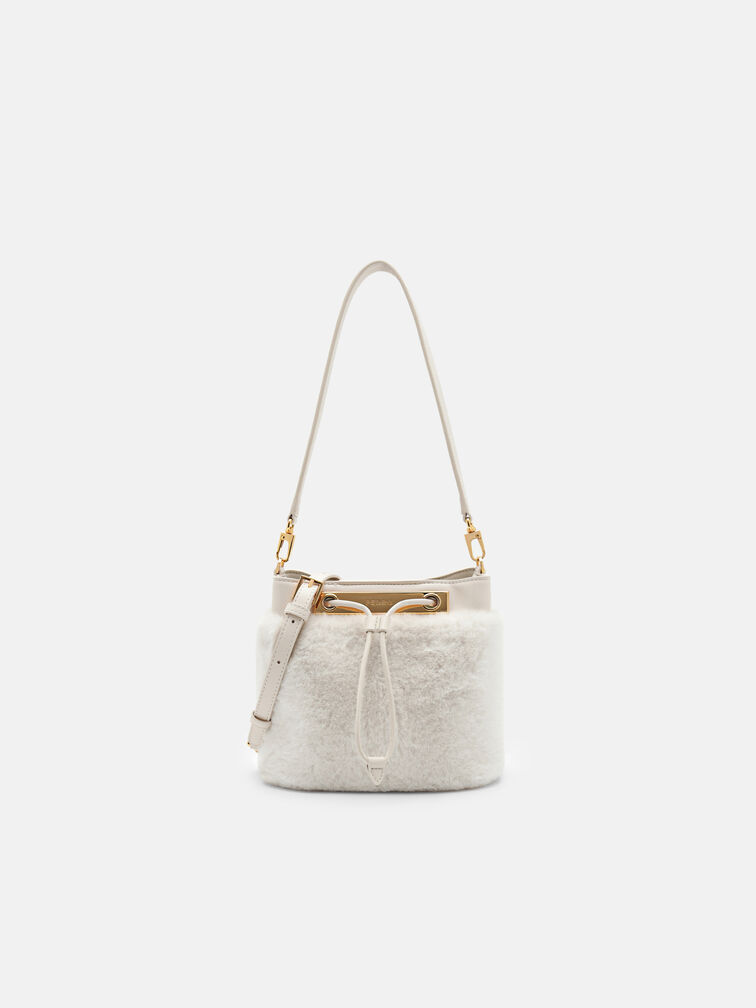 Panelled Bucket Bag, Chalk