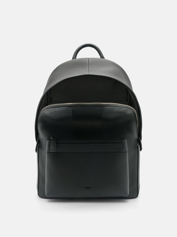 James Leather Backpack, Black