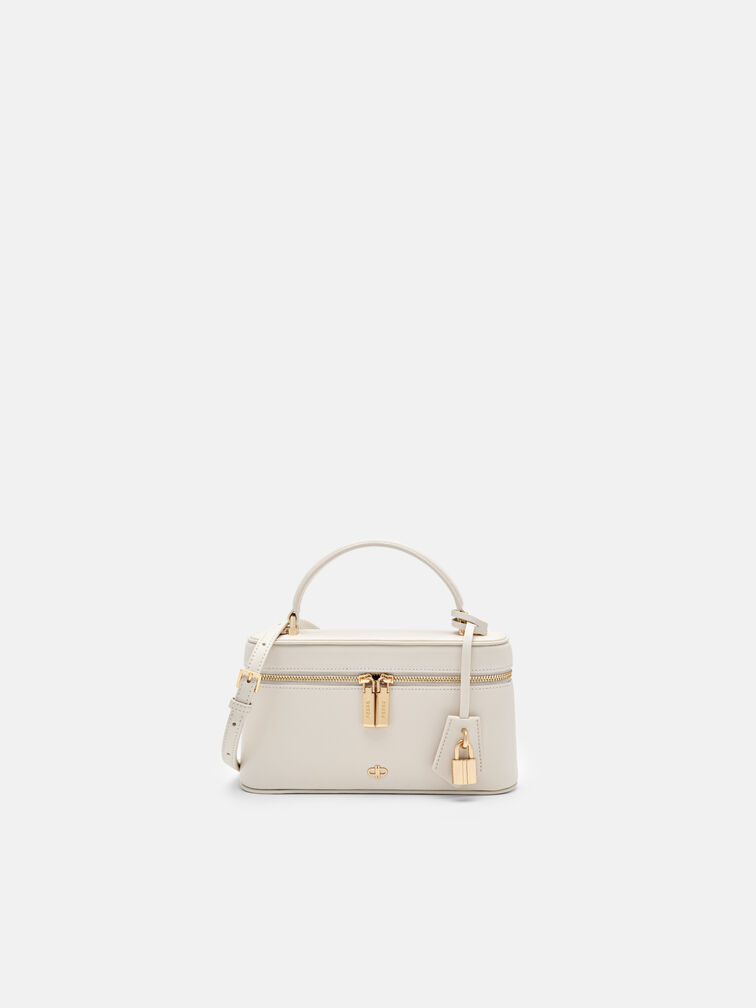 Ari Leather Shoulder Bag, Chalk