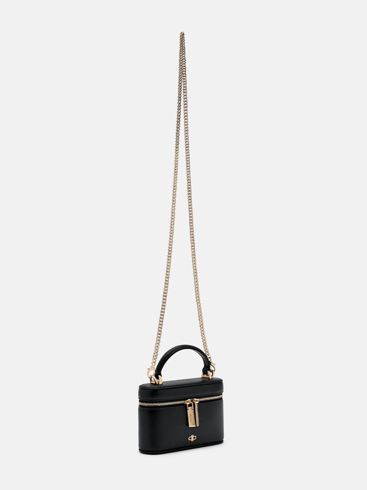 Ari Leather Vanity Case, Black