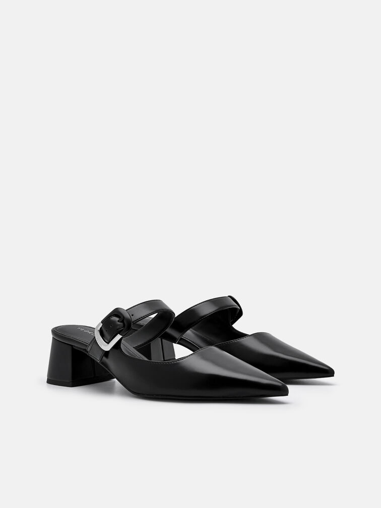 Bridget Heel Mules, Black