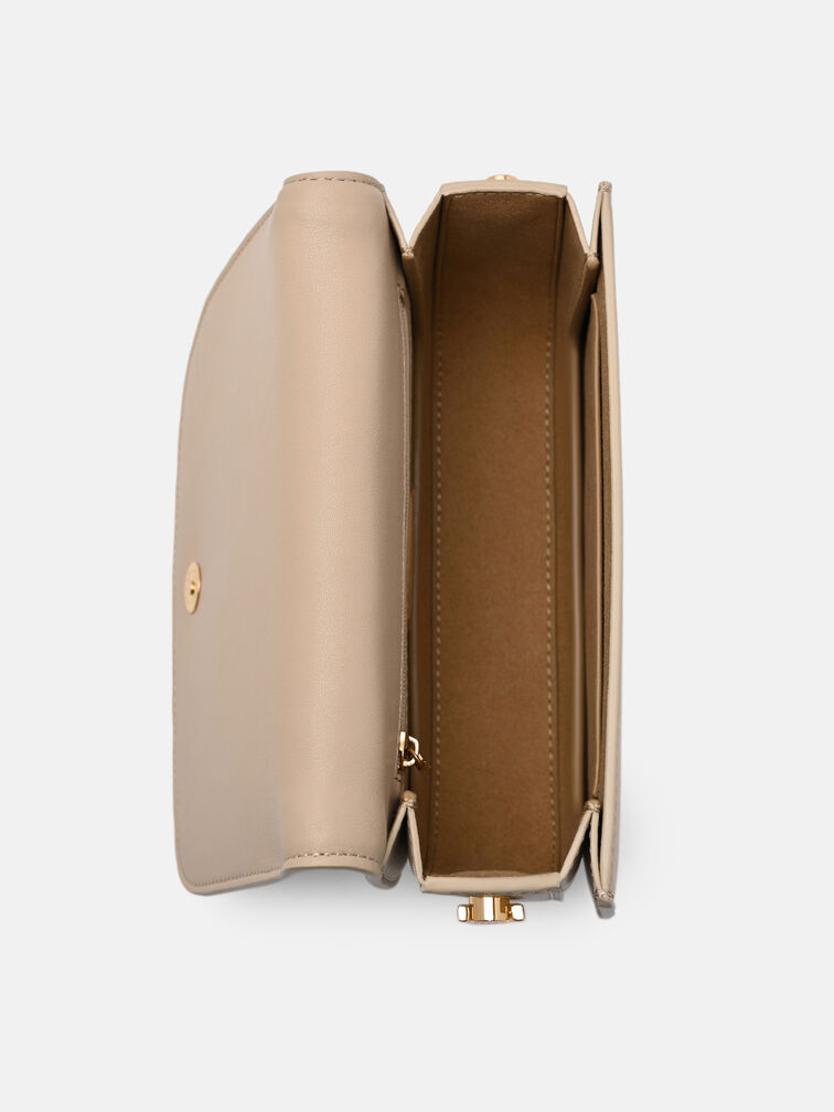 Duet Raffia Shoulder Bag, Chalk Raffia
