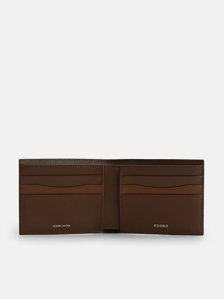 Leather Wallet with Insert, Dark Brown