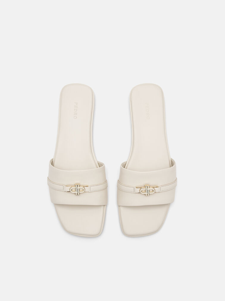 Leather Sandals, Chalk
