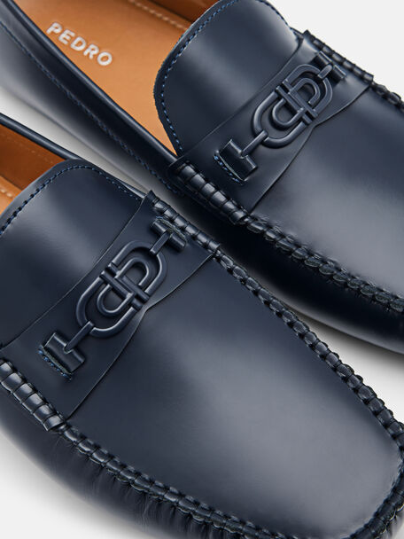 Leather Driving Shoes, Navy