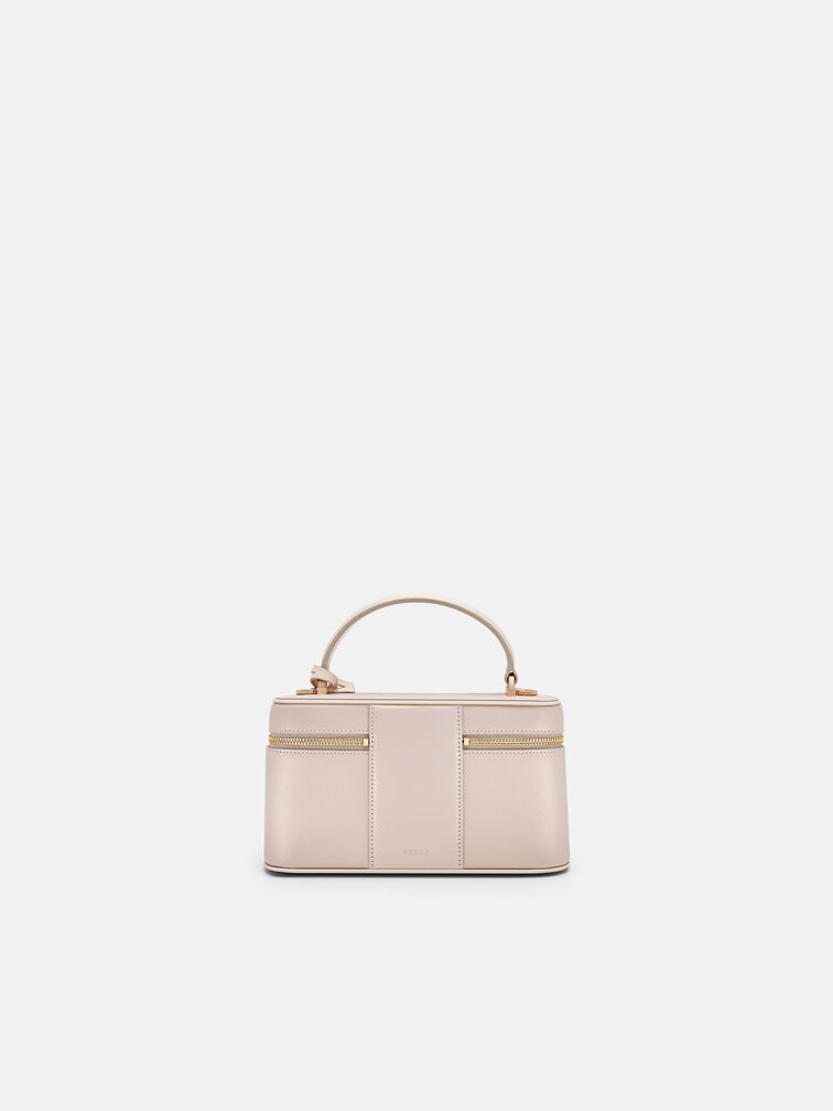 Ari Leather Shoulder Bag, Champagne