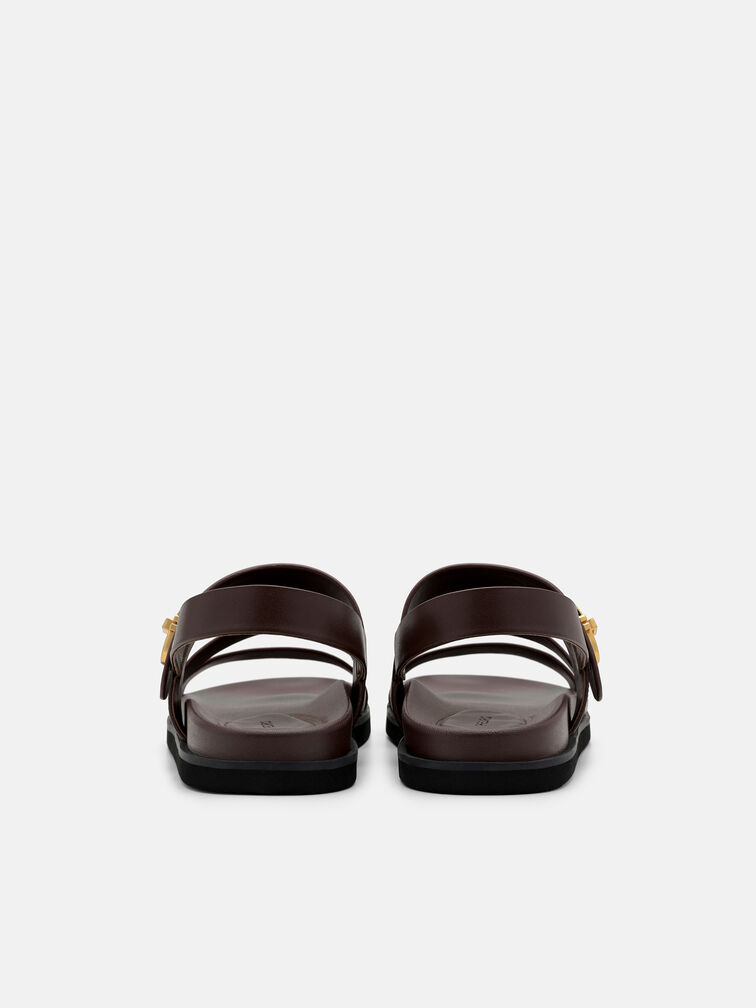 Sienna Leather Slingback Sandals, Dark Brown