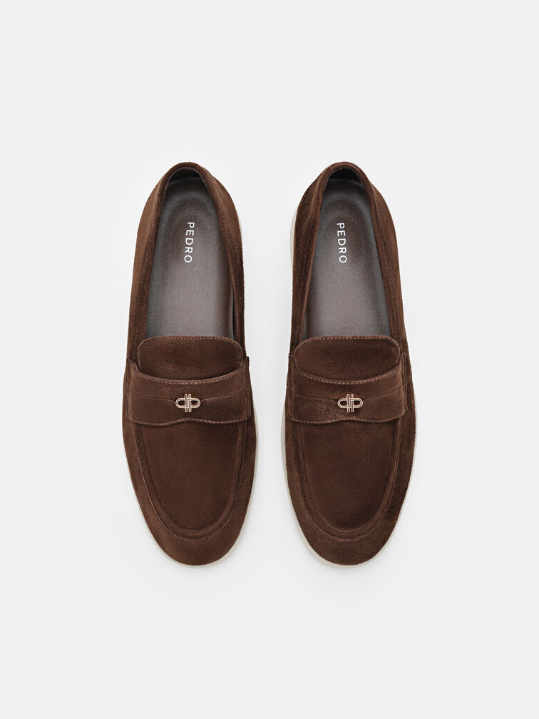 Suede Driving Shoes, Dark Brown