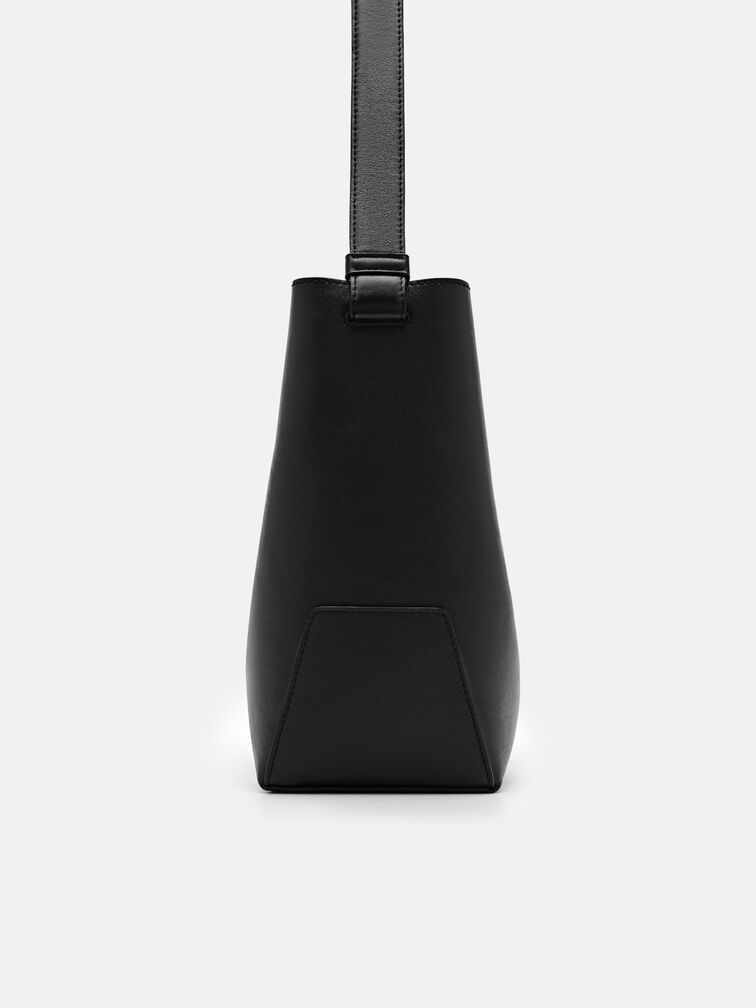 Leather Hobo Bag, Black