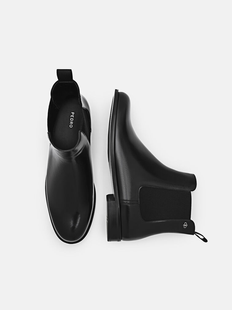 Meg Leather Chelsea Boots, Black