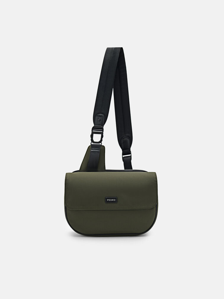 Nylon Crossbody Pouch, Military Green