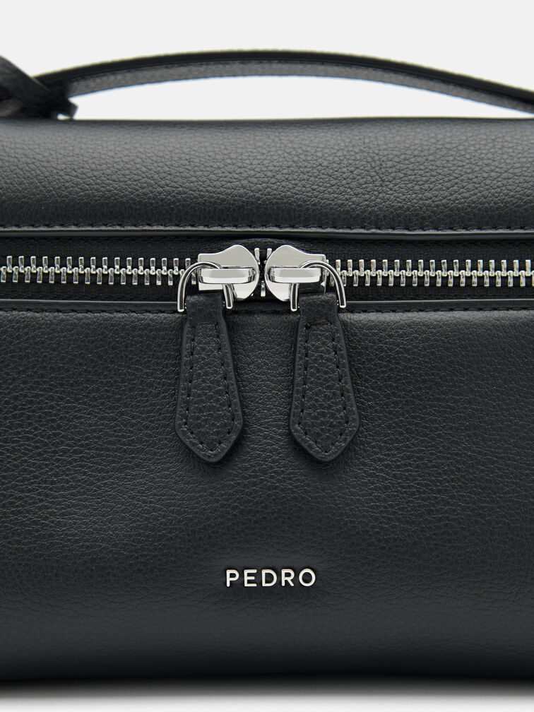 Alyssa Leather Shoulder Bag, Black
