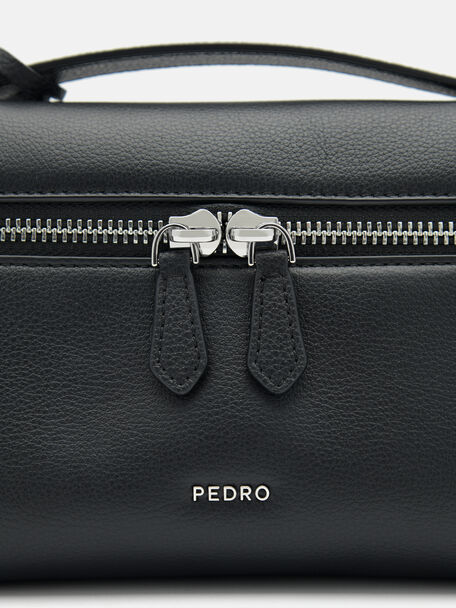 Alyssa Leather Shoulder Bag, Black
