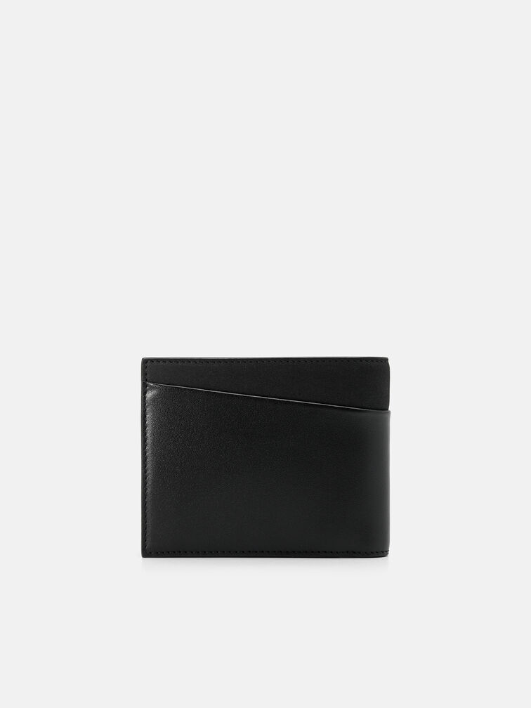 Nubuck Leather Bi-Fold Coin Wallet, Black