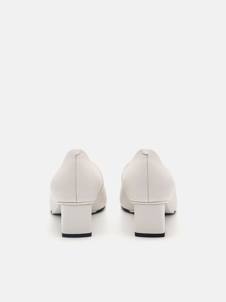 Ines Leather Pumps, Chalk