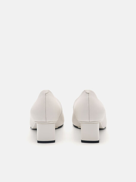 Ines Leather Pumps, Chalk