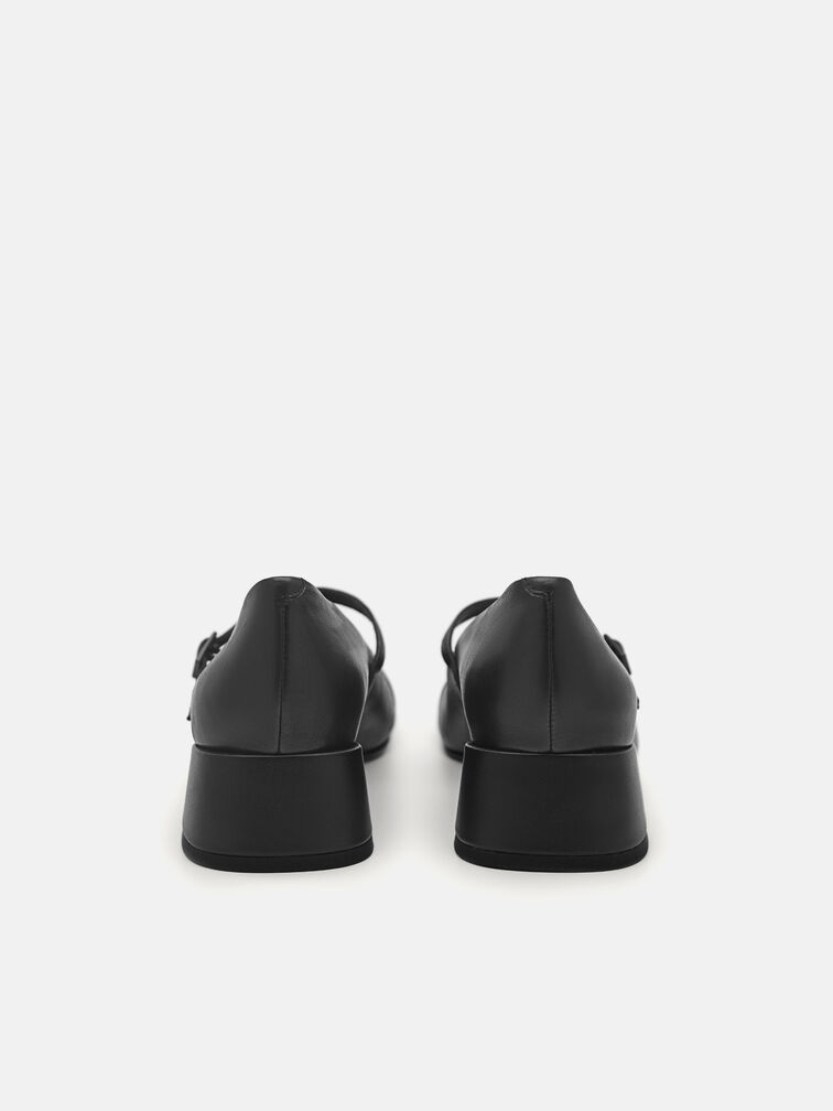 Bianca Leather Mary Jane Pumps, Black