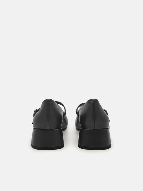 Bianca Leather Mary Jane Pumps, Black