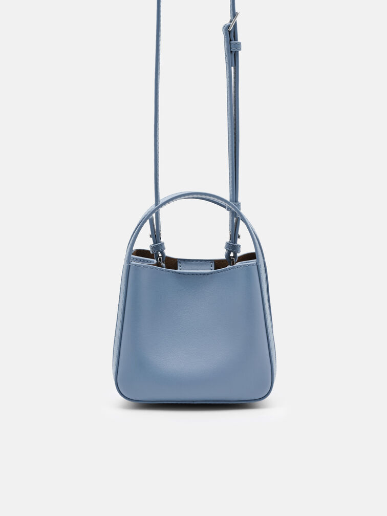 Dana Leather Pouch, Slate Blue