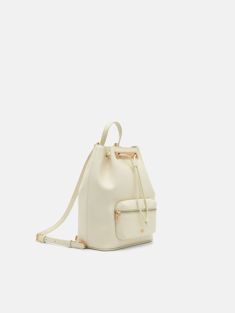 Drawstring Backpack, Chalk