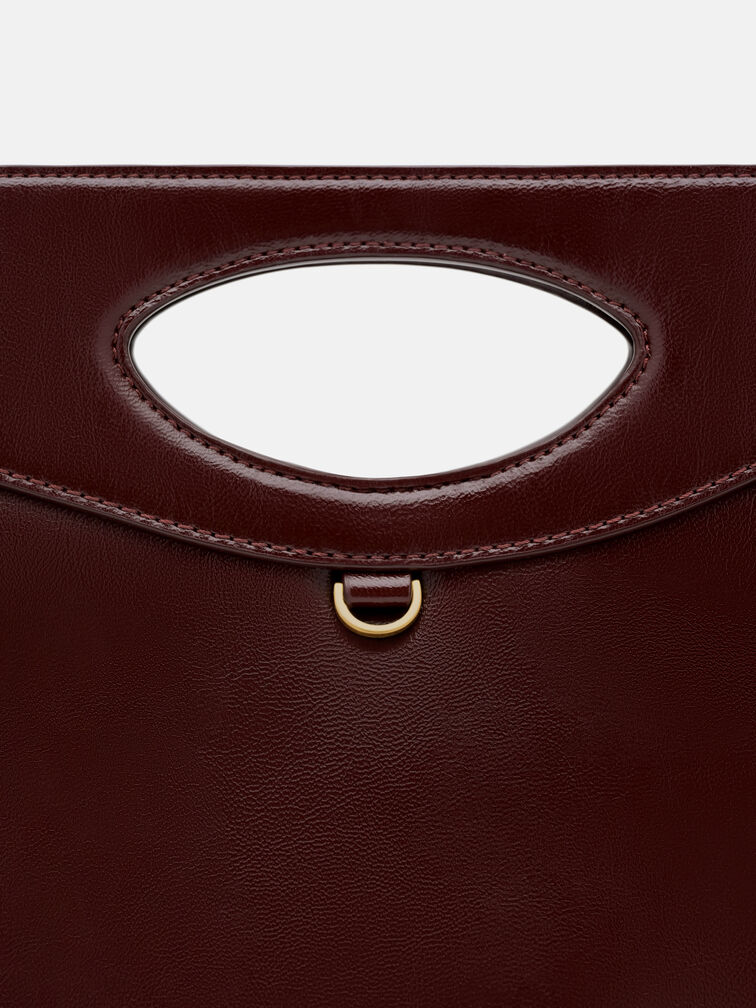 Cassier Shoulder Bag, Wine Wrinkled