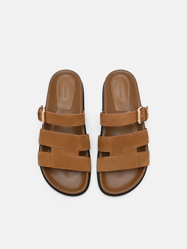 Iza Suede Sandals, Cognac