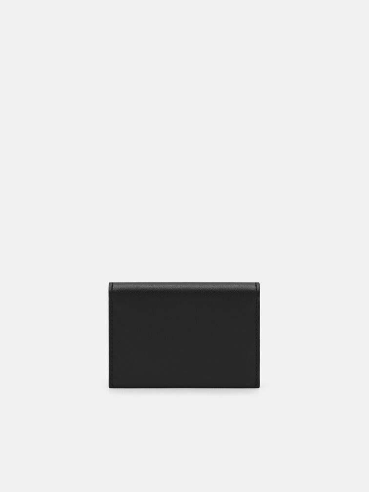 Leather Bi-Fold Card Holder, Black