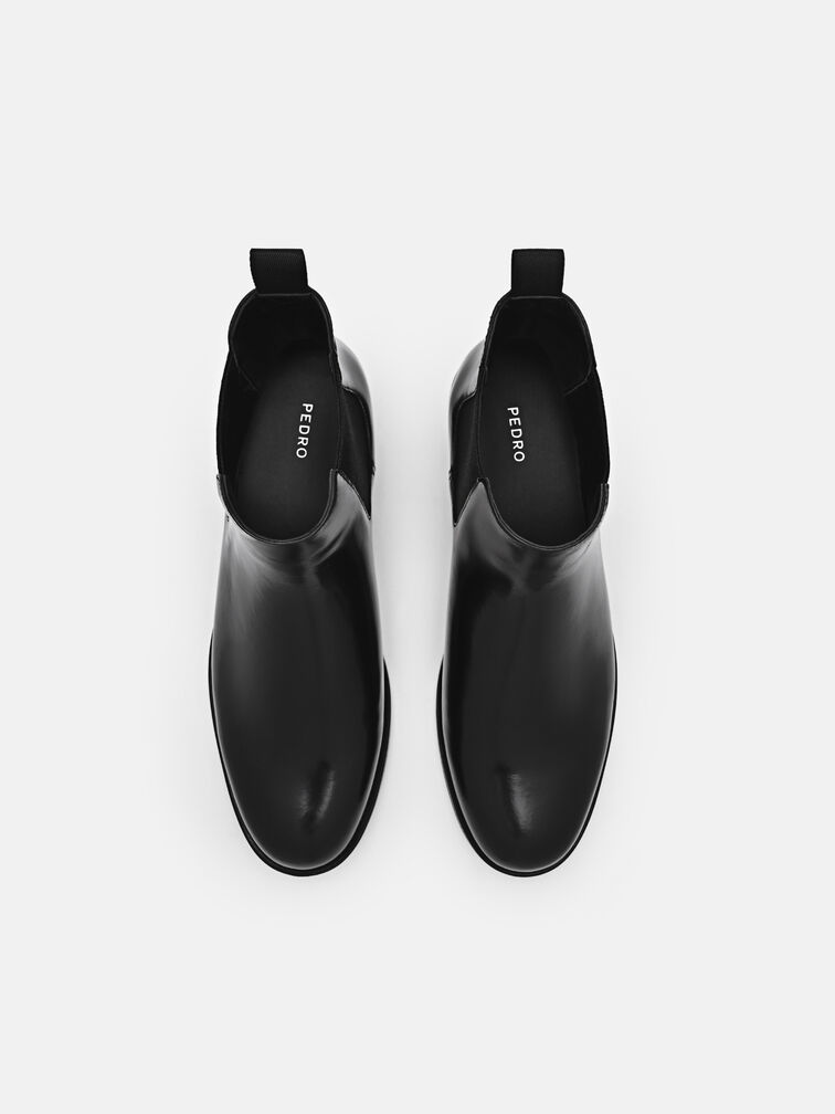 Meg Leather Chelsea Boots, Black