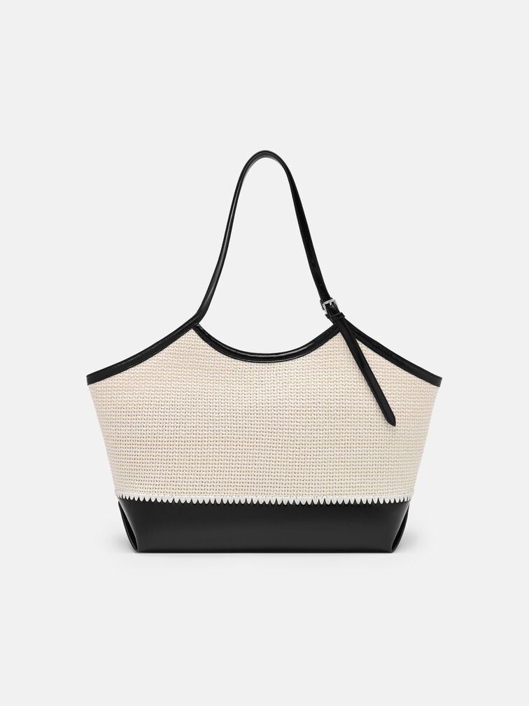 Melka Raffia Oversized Tote Bag, Chalk Raffia