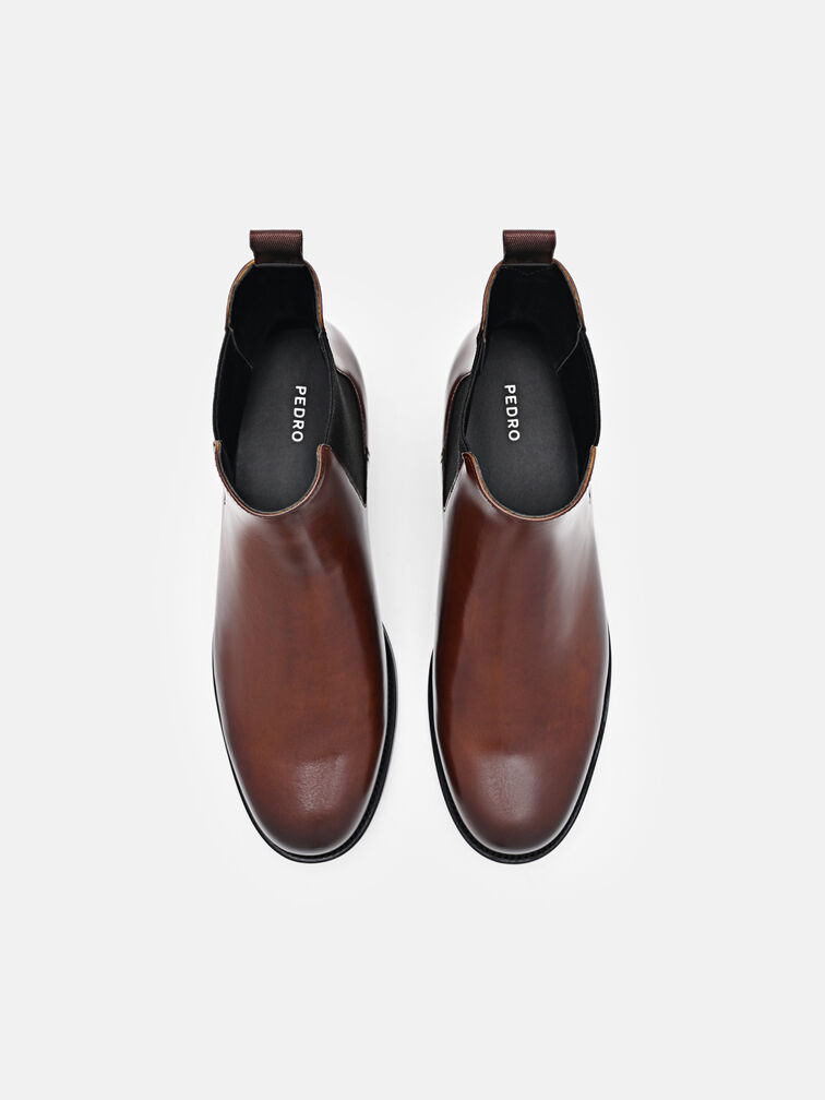 Meg Leather Chelsea Boots, Dark Brown