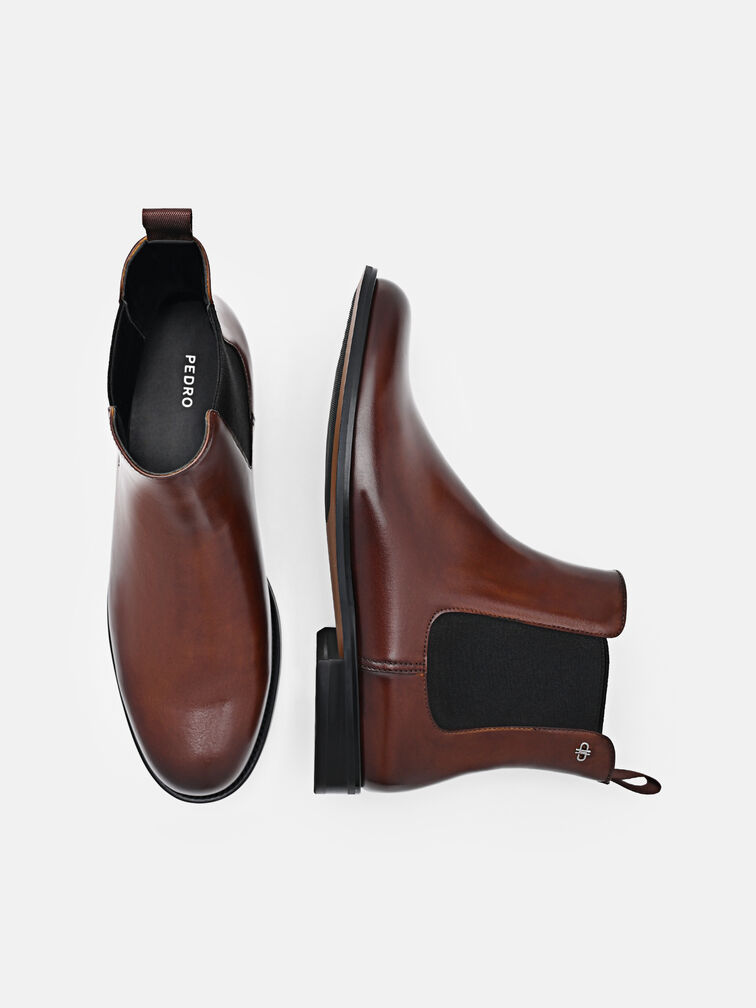 Meg Leather Chelsea Boots, Dark Brown