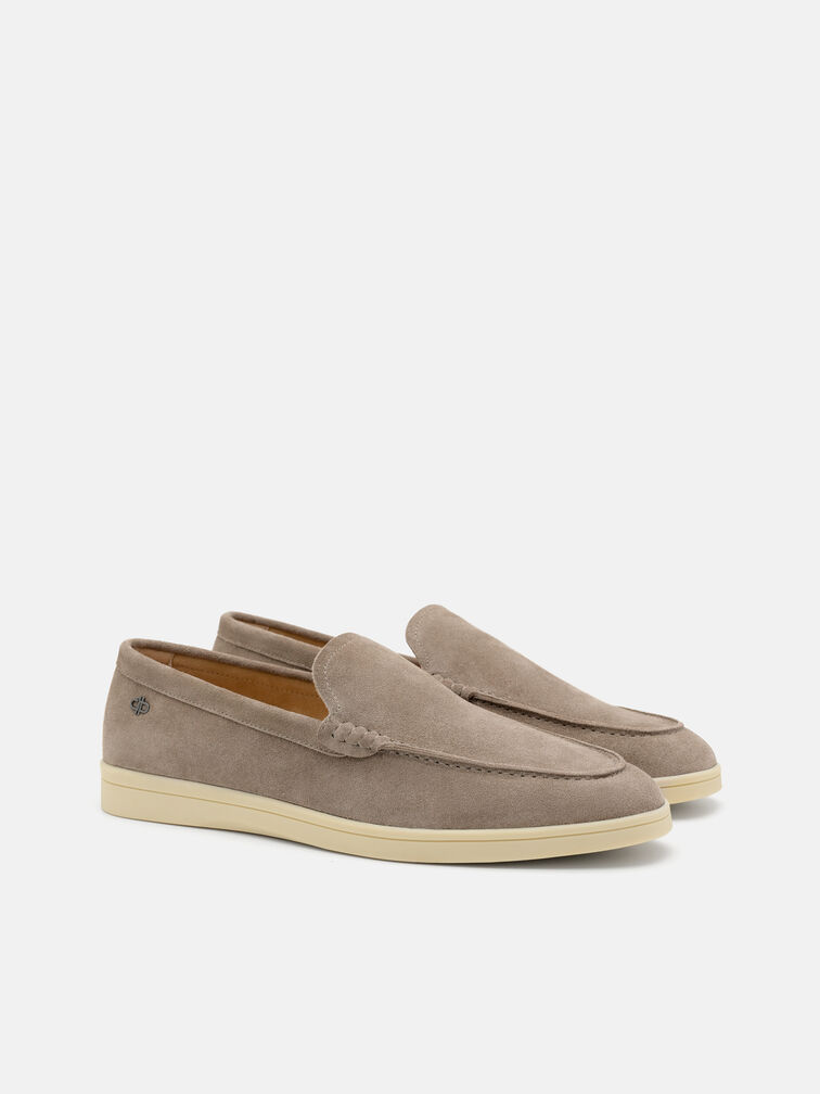 Roam Suede Loafers, Dark Taupe Suede