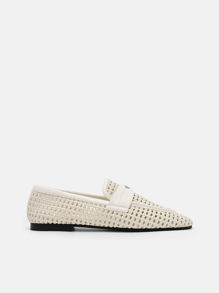 Brynn Woven Loafers, Chalk Weave